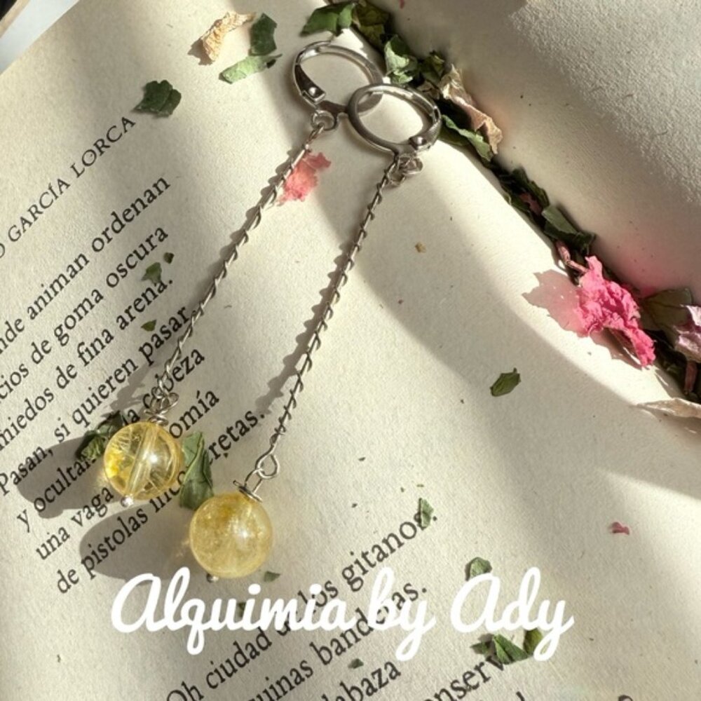 SHOULDER DUSTER + Citrine extra long charms statement earrings